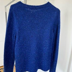 J. Crew Bright Blue Speckled Crew Neck Sweater
